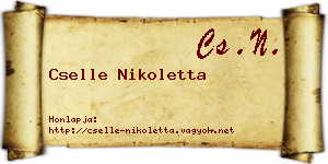 Cselle Nikoletta névjegykártya