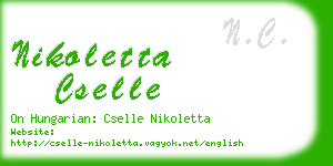 nikoletta cselle business card